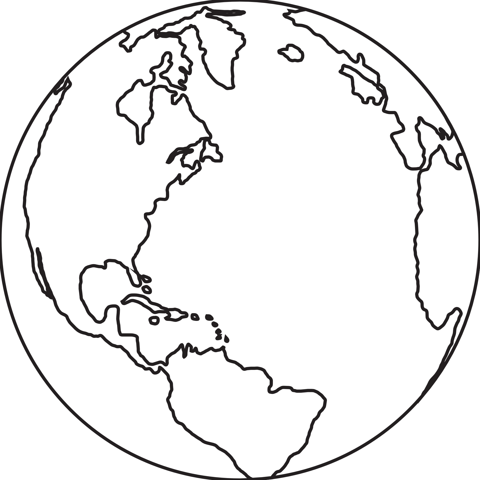 Line Drawing Of The Earth