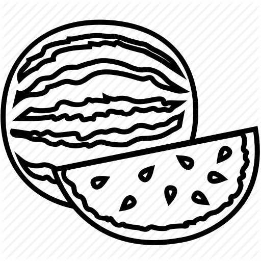 512x512 Watermelon, Drawing, Fruit, Transparent Png Image Clipart Free