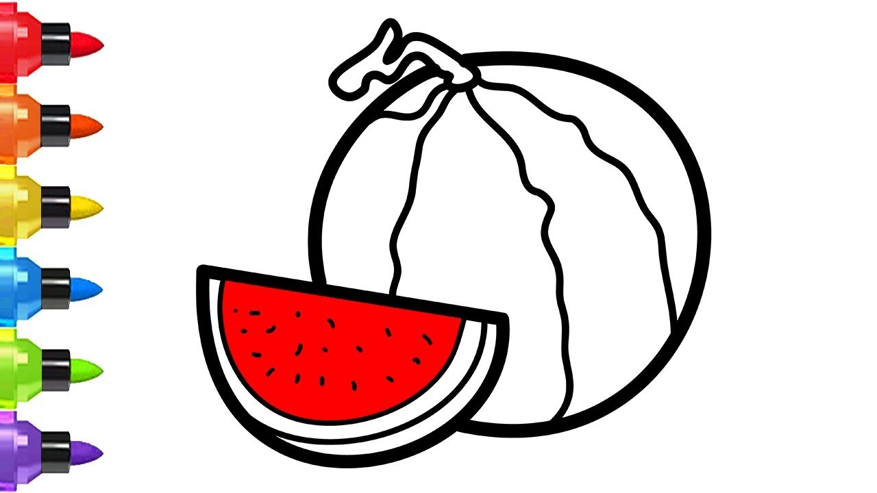 1280x720 Watermelon Piece Coloring