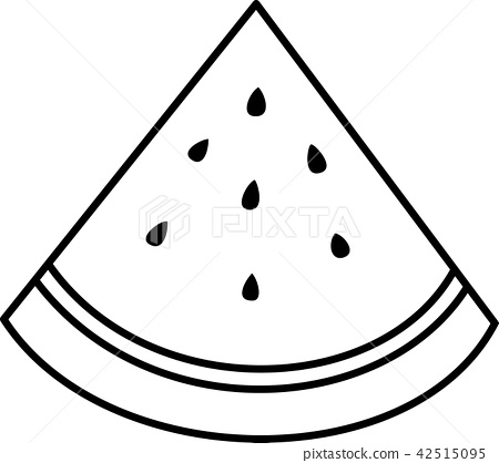 450x418 Watermelon Black And White Line Drawing Coloring Picture