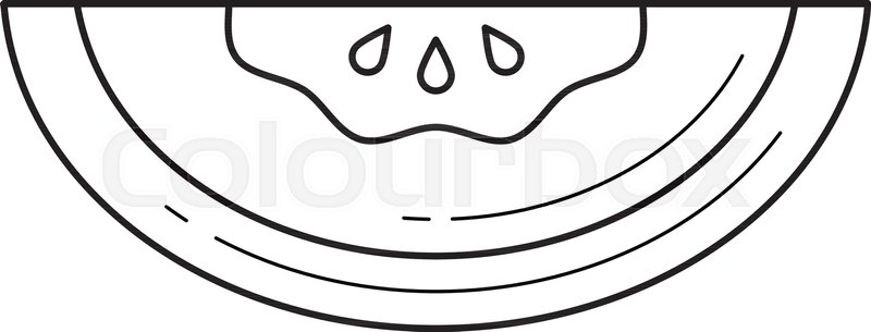 800x305 Watermelon Line Icon Isolated On White Stock Vector Colourbox