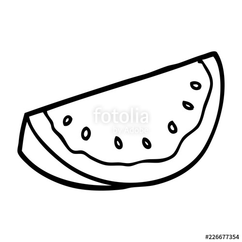 500x500 Line Drawing Cartoon Watermelon Stock Image And Royalty Free