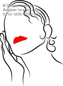 222x300 Clipart Illustration Of Simple Line Drawing Of A Portrait Of A Woman
