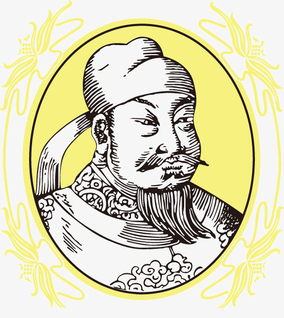 566x634 Line Drawing Portrait Of Li Shimin, The Tang Dynasty, Li