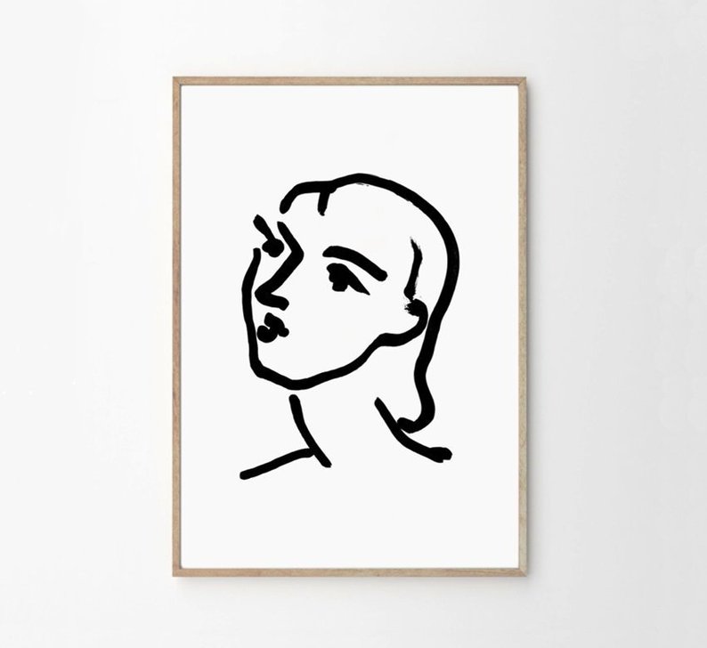 794x728 matisse face art print henri matisse portrait matisse line etsy