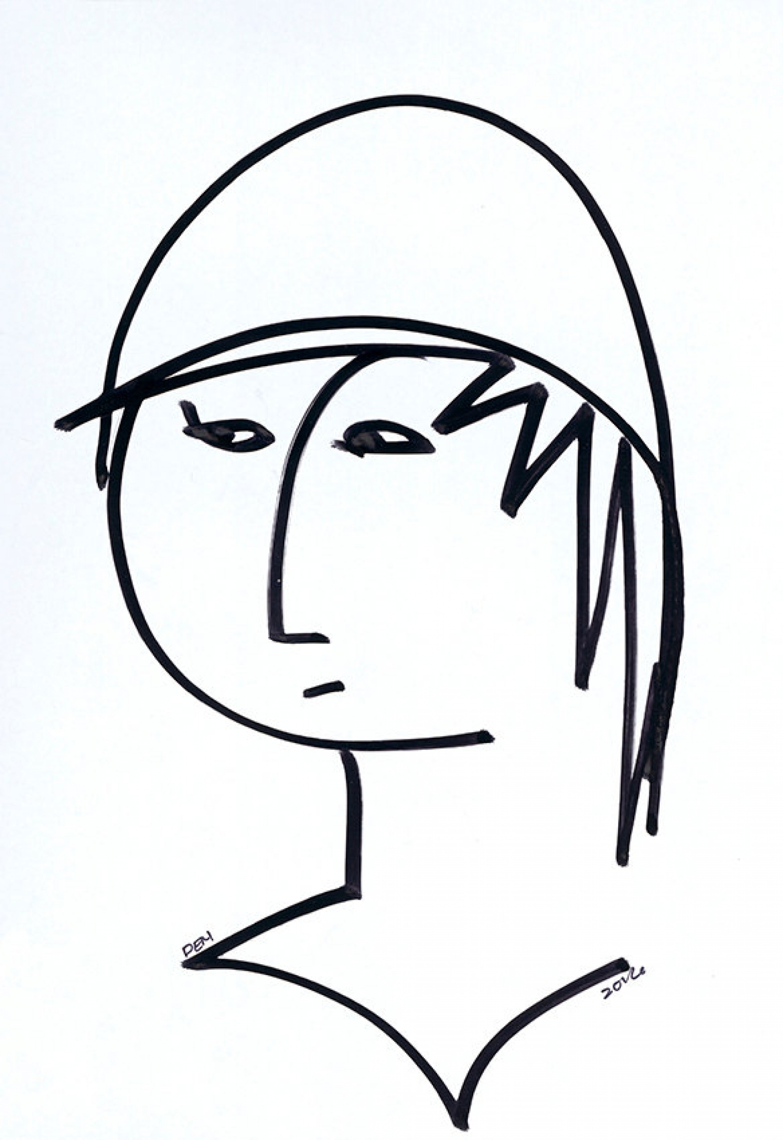 1600x2329 Minimalist Art Portrait Line Drawing Giclee Print Of Original