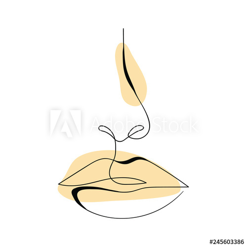 500x500 one line drawing lips modern minimalism art, aesthetic contour