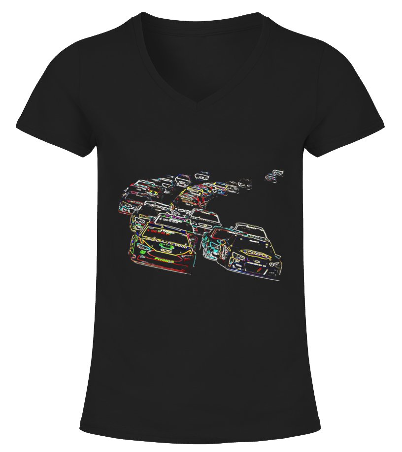 816x918 Awesome Cool Racecars Racing Track Colorful Line Drawing T Shirt