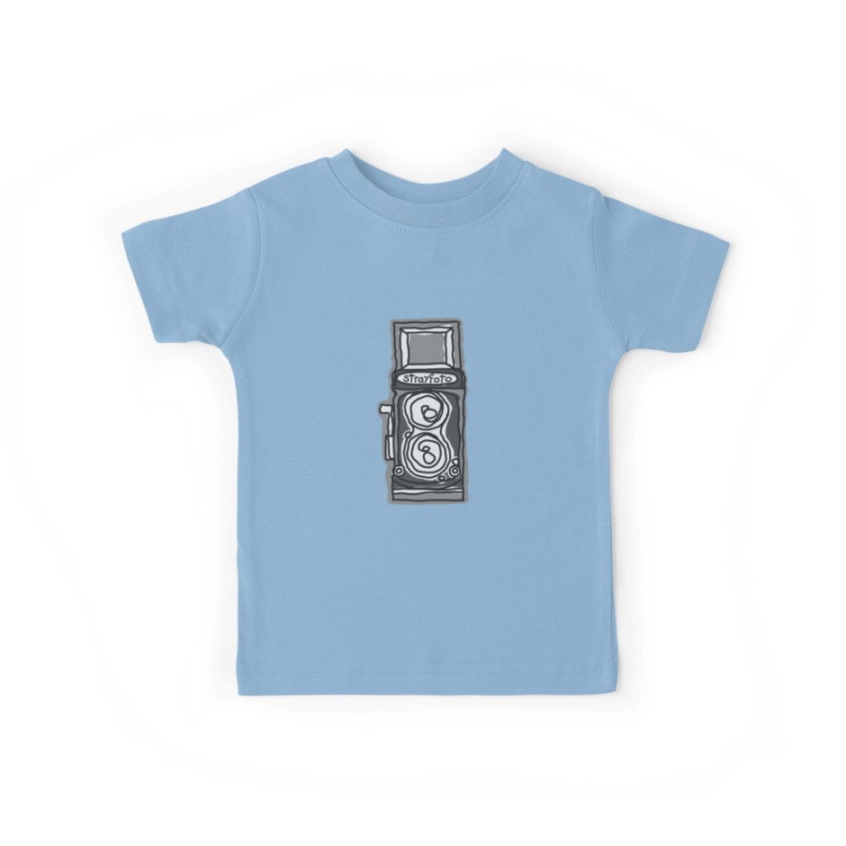 940x940 Bold, Black And White Camera Line Drawing Kids Tees
