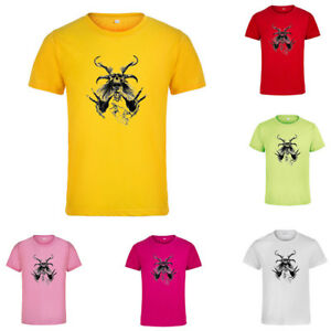 300x300 Skull Goat Line Drawing Crew Neck Casual Tops Men Women Tee Short