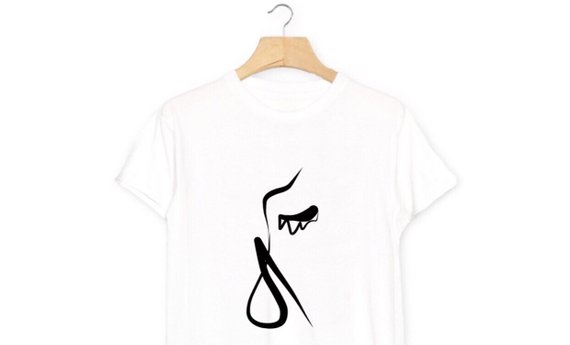 570x345 Abstract T Shirt Face Line Drawing Doodle White Black Tee Etsy