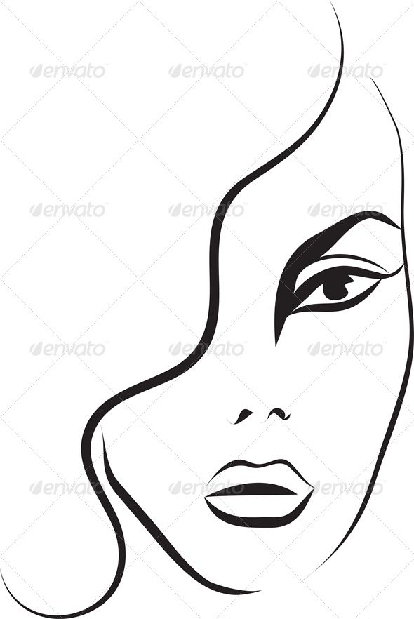 590x882 Fashion Sketch Of A Woman's Face