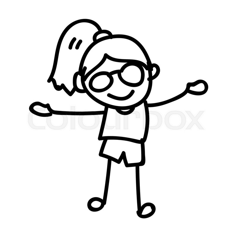 800x800 Hand Drawing Happy People, Smile And Stock Vector Colourbox