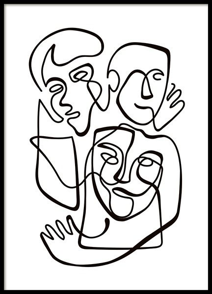 432x600 Abstract Line People Poster In The Group Posters Prints