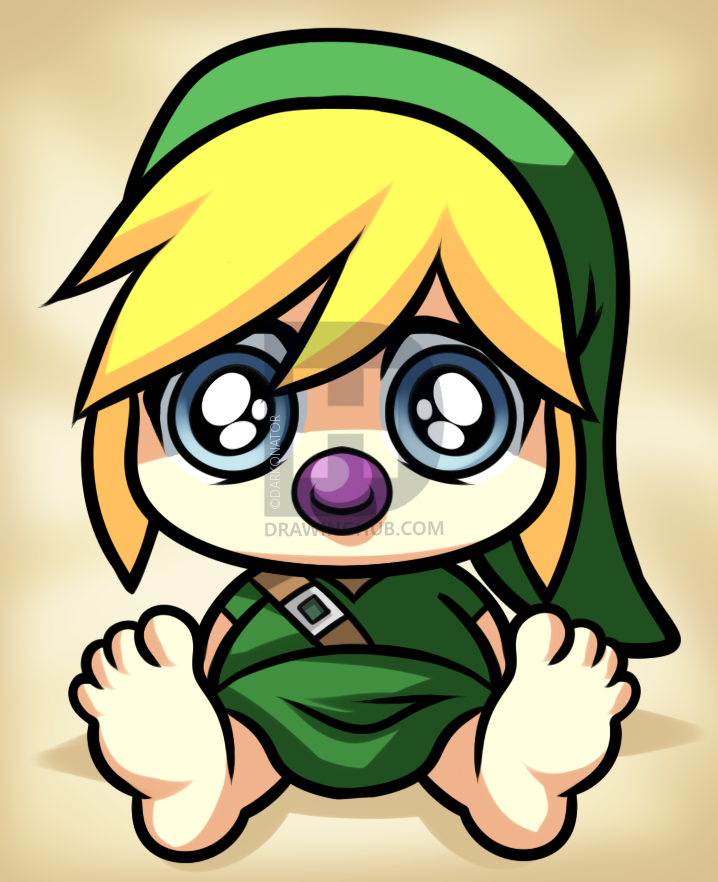 718x882 How To Draw Baby Link, Step