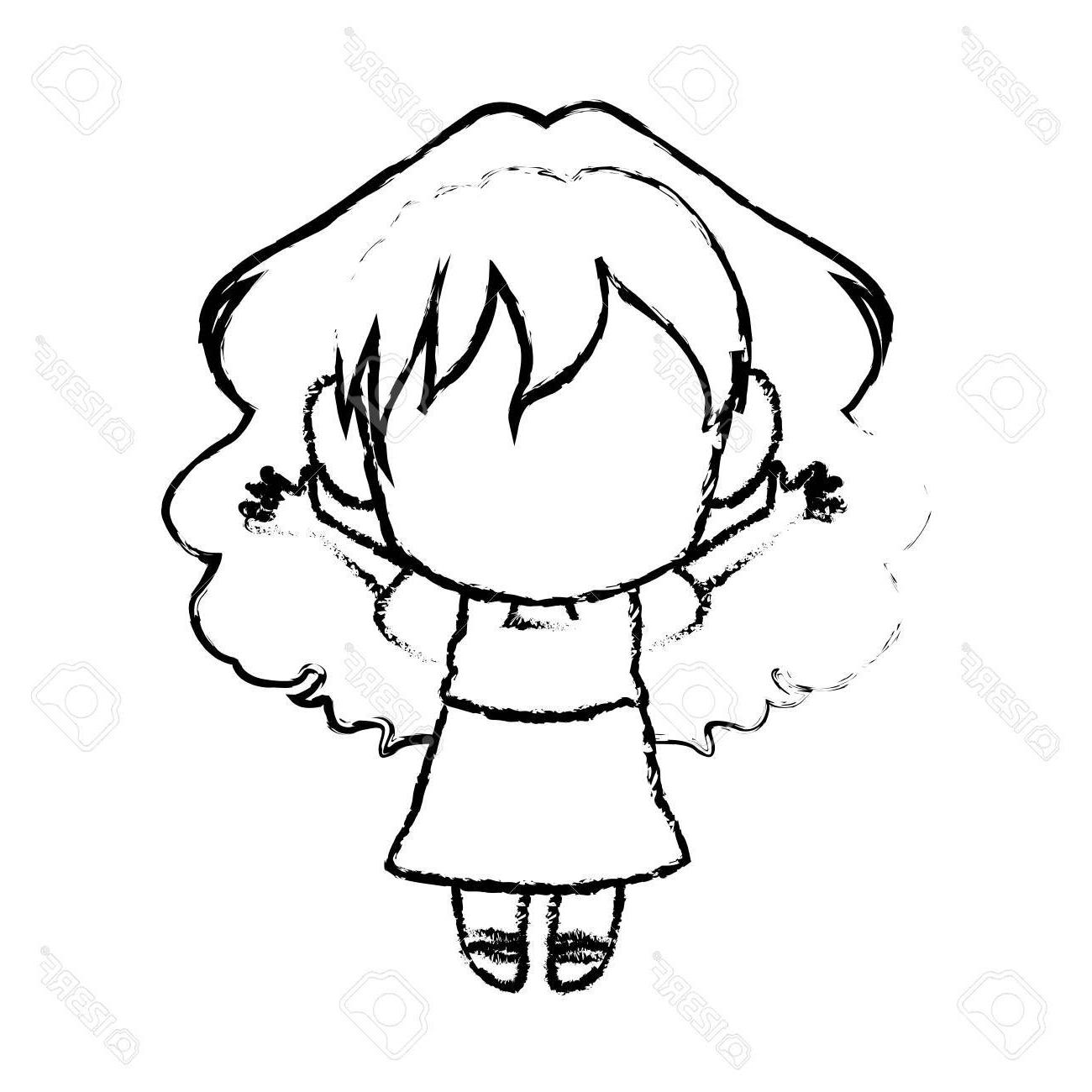 1300x1300 Top Instagram Chibi Girl Template Vector Drawing Free Vector Art