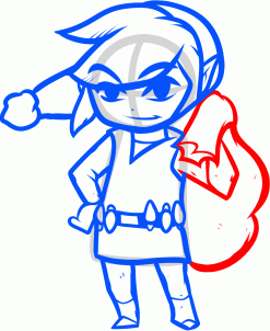 247x302 how to draw christmas link, link from legend of zelda step