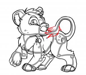302x264 How To Draw Lion Cubs, Step