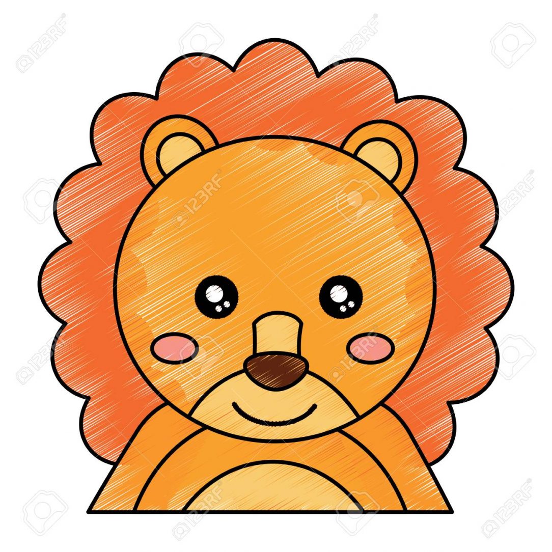 1084x1084 Drawing Lion And Lioness Tiger Animal Easy Cute With Colour Little