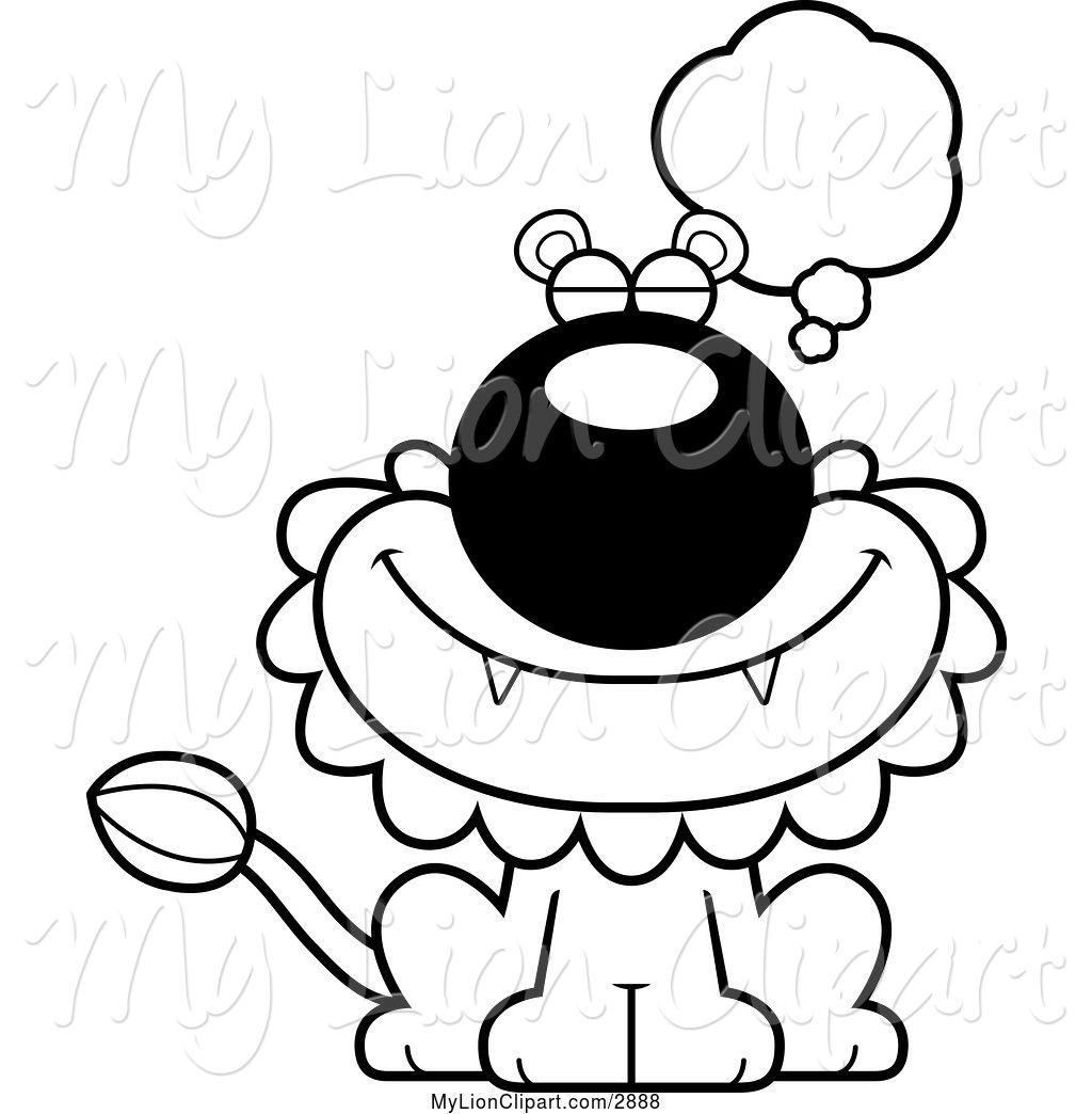 1024x1044 Clipart Of A Cartoon Black And White Dreaming Or Thinking Male
