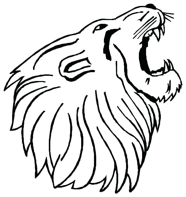 754x800 Outline Of Lion Lion Drawing Black And White At Free For Personal