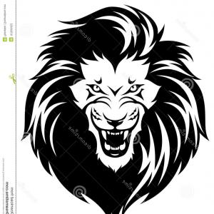 300x300 Roaring Lions Head Lion Black Illustration Isolated White
