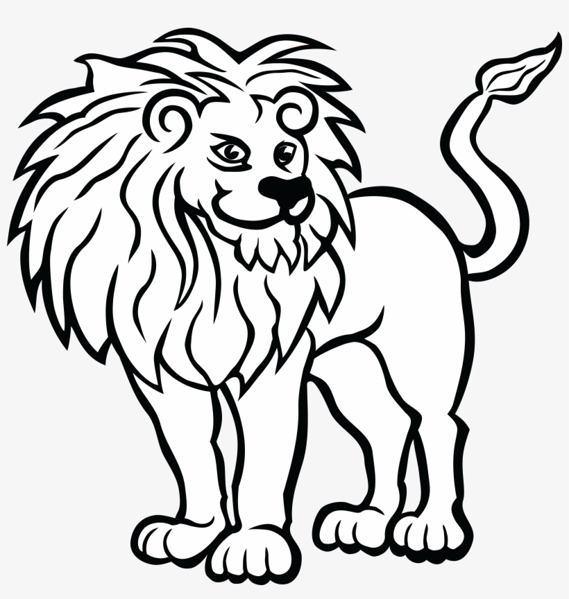 820x864 Big Cat Vector Clipart Of A Black And White Lion Head