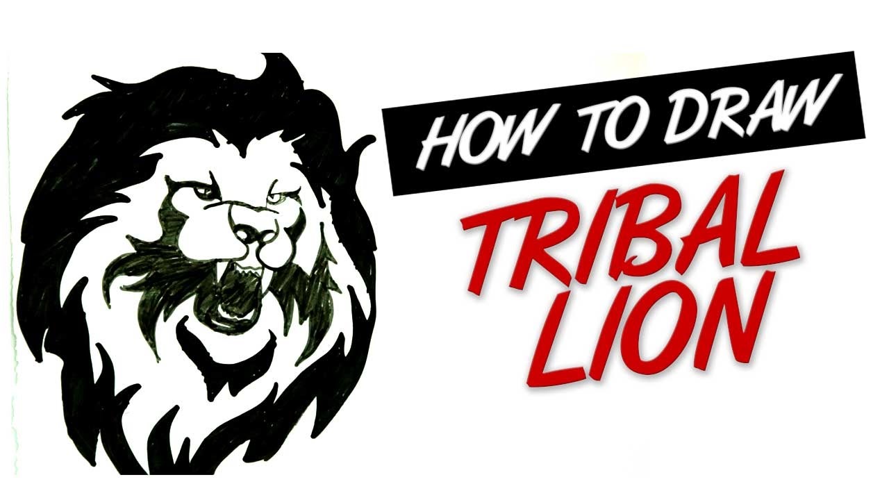 1280x720 How To Draw Lion Tribal Tattoo Design