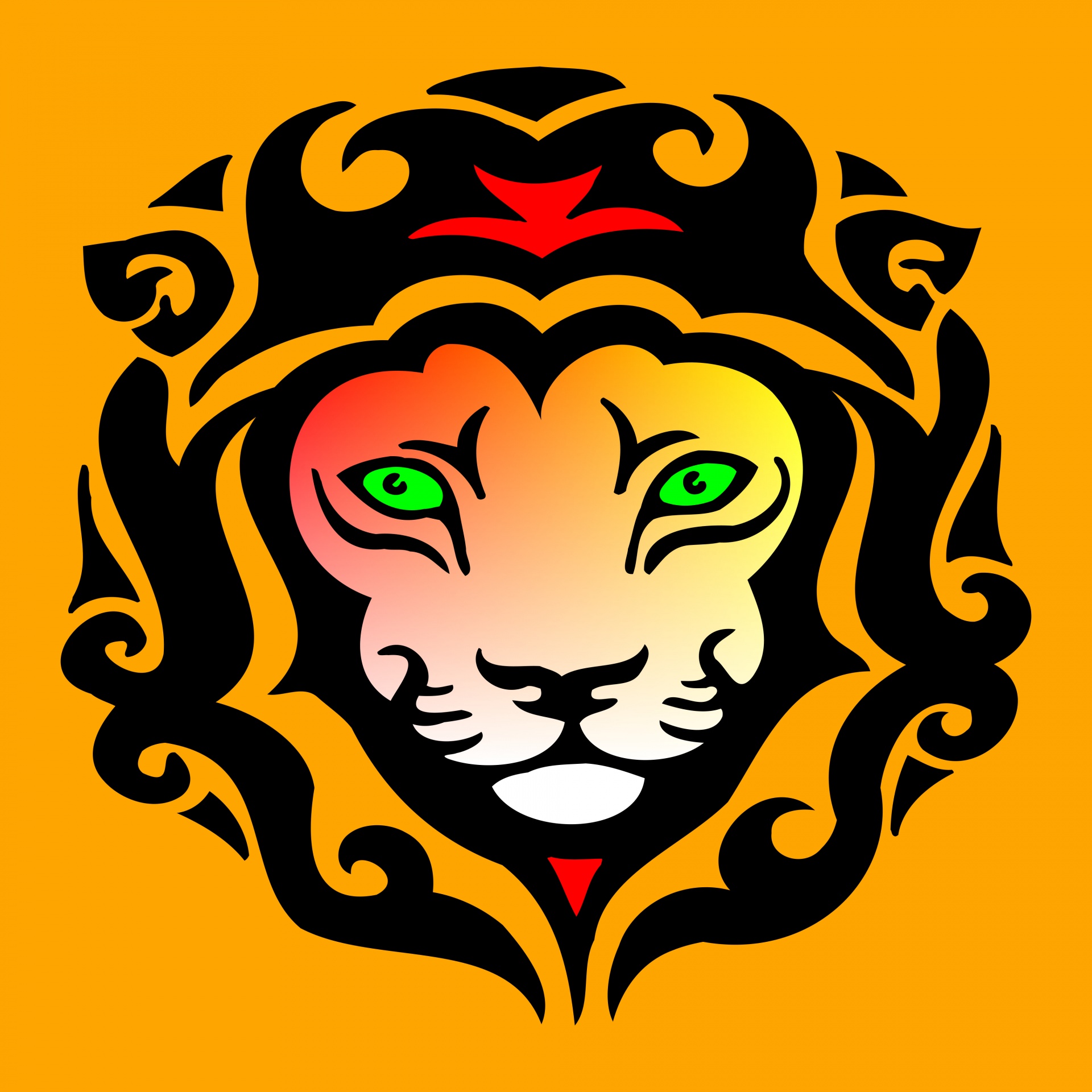 1920x1920 Drawing, Lion, Portrait, Mascot, Wild