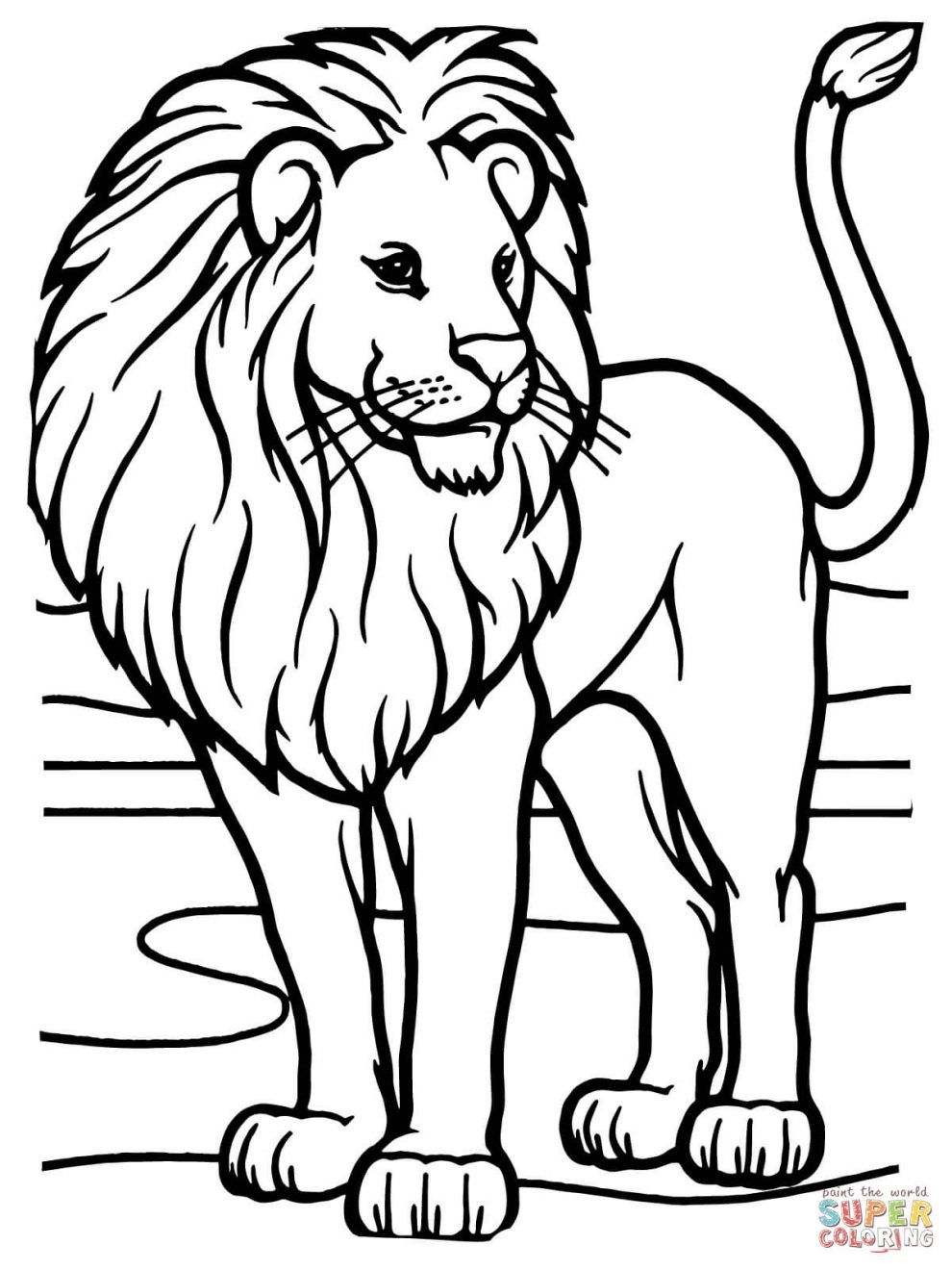 990x1320 Free Coloring Draw Lion Color