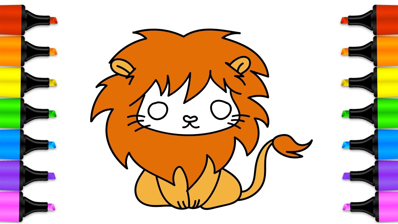 1280x720 How To Draw Baby Lion Colored Markers For Animals Art Colors
