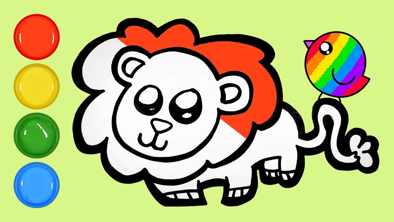 1280x720 Lion Coloring And Drawing For Kids Toddlers Babies