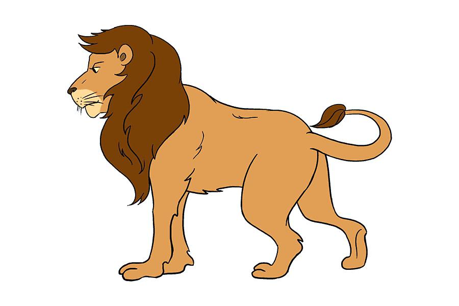 900x600 Lion Drawing For Coloring