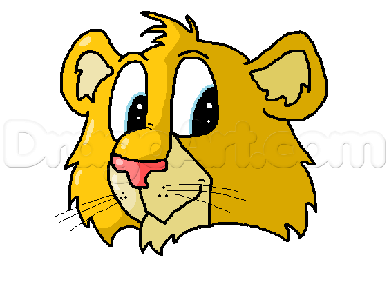 563x438 How To Draw A Lion Cub, Step