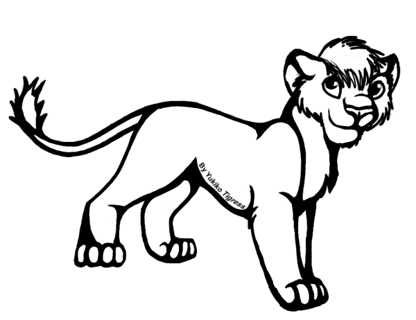 600x462 Lion Cub Clipart Black And White