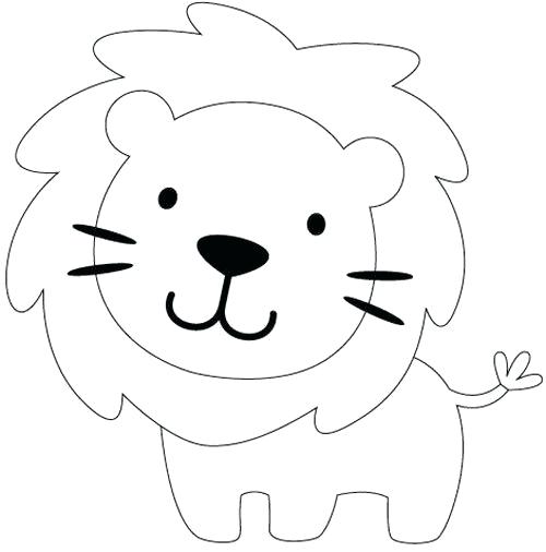 500x506 Simple Lion Drawing Simple Cute Lion Drawing Basic Lion Drawing