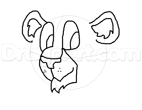 563x438 Draw A Lion Cub, Step