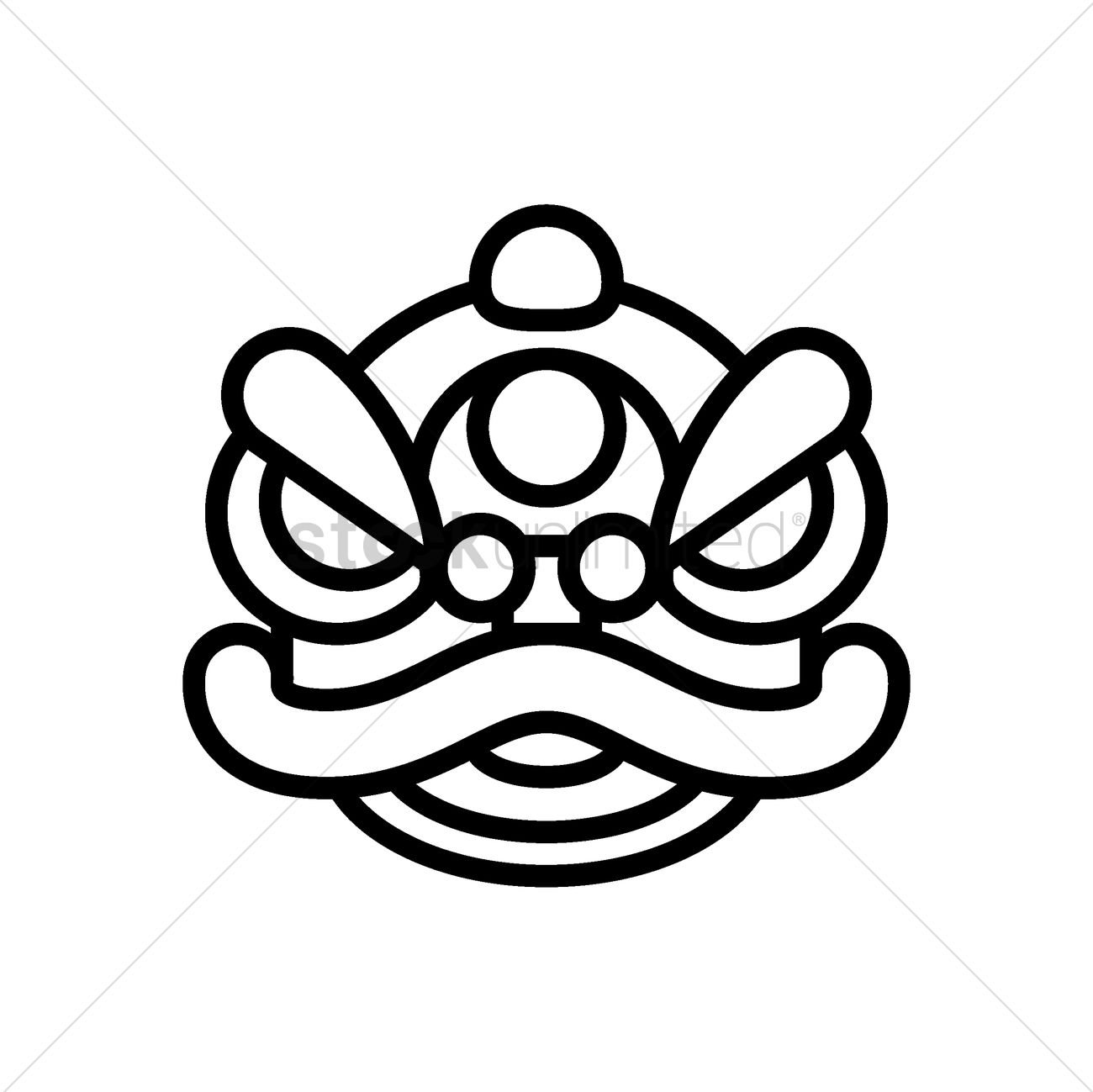 1300x1299 Lion Dance Costume Head Vector Image
