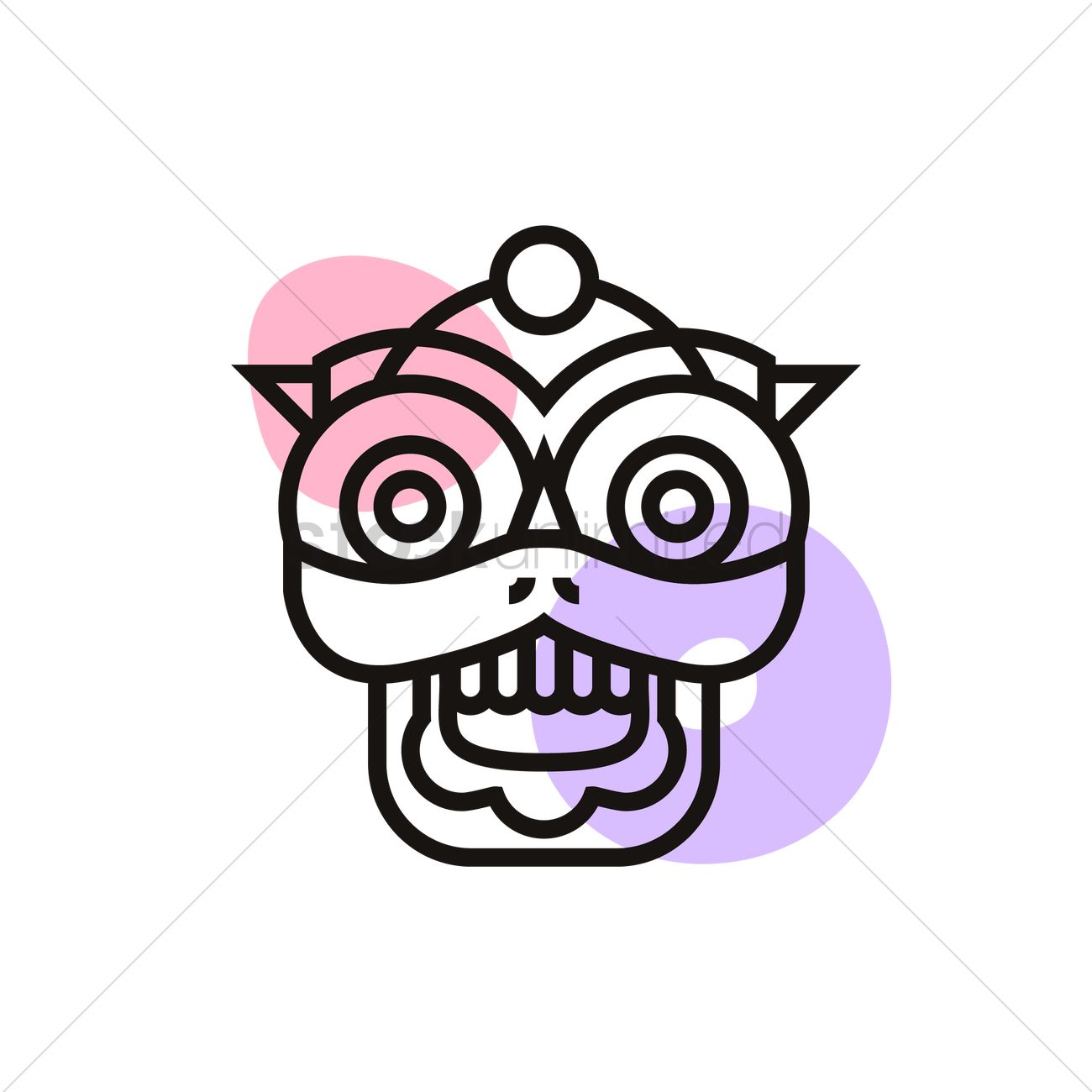 1300x1300 Lion Dance Head Design Vector Image