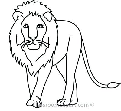 400x367 Lion Drawing Outline