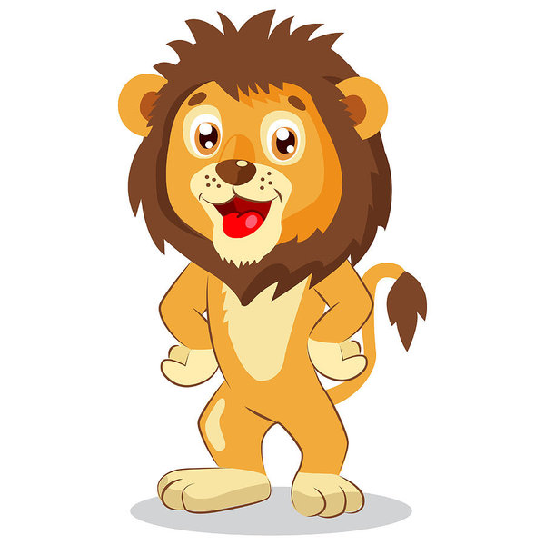 600x600 Happy Leo Cartoon Lion Vector Cute Character Kids Funny