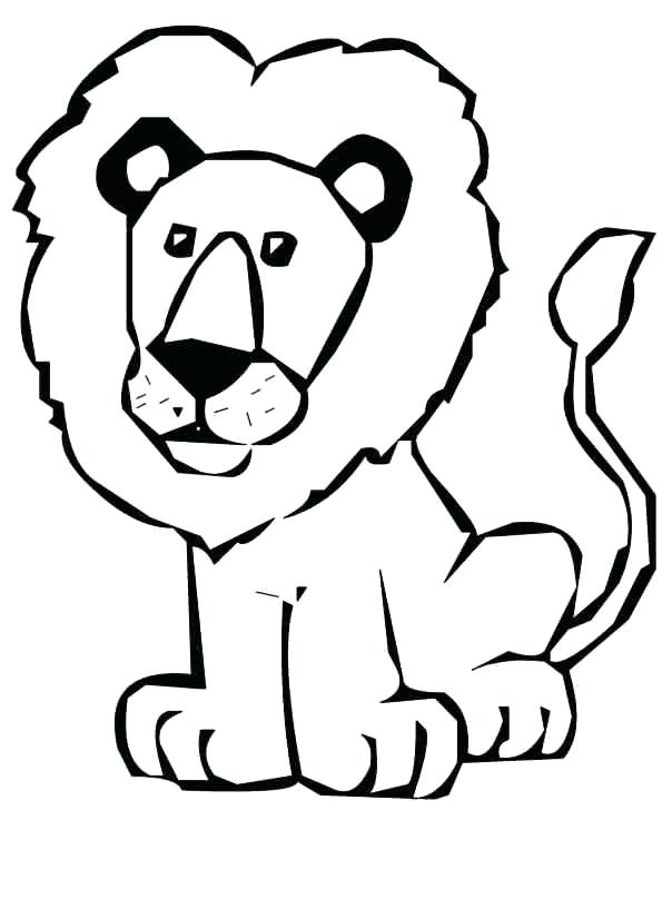 604x817 Outline Of Lion Lion Drawing Black And White At Free For Personal