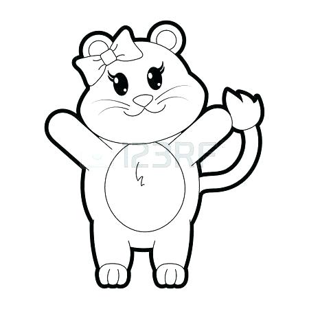 450x450 Lion Drawing Outline