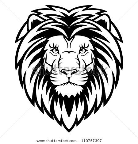 450x470 Stock Vector A Lion Head Logo In Black And White This Is Vector