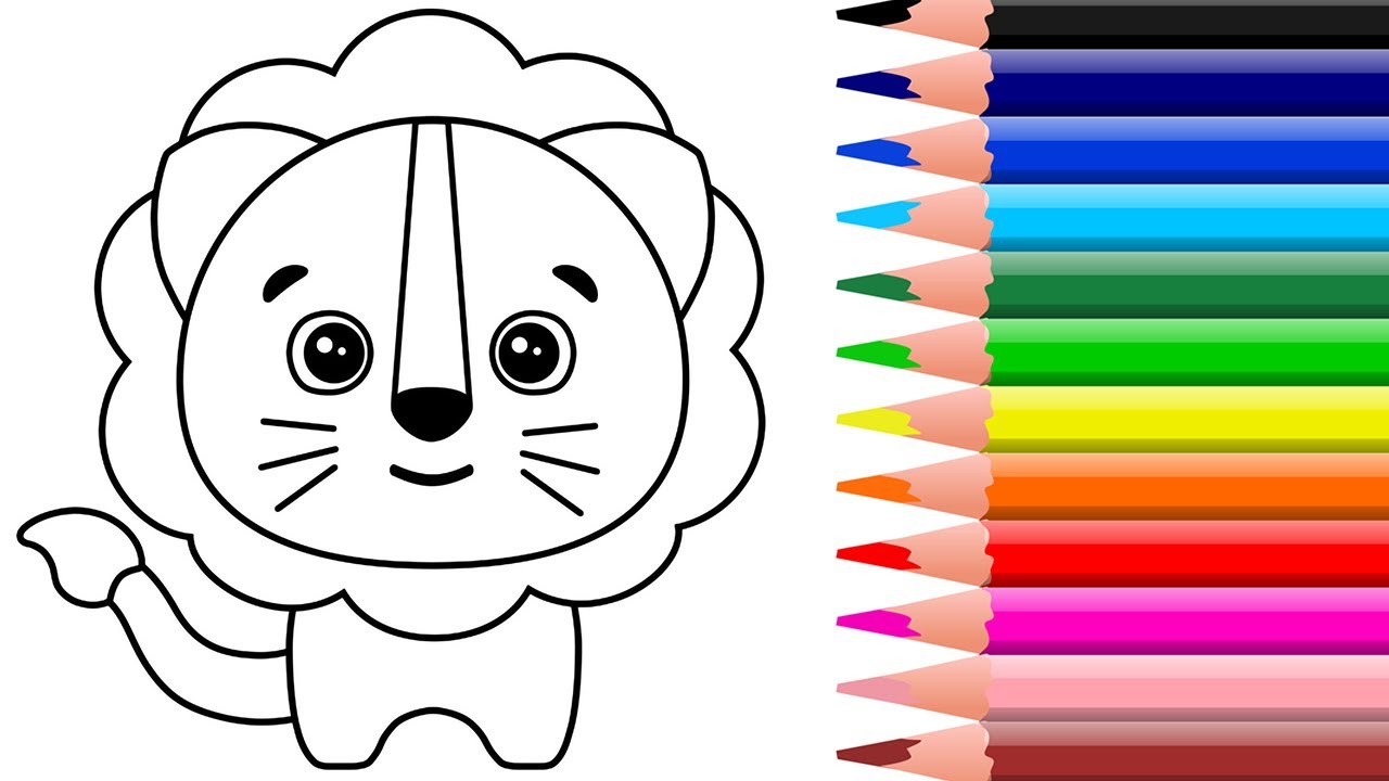 1280x720 How To Draw Lioncoloring Pagedrawing For Kidscolor Splash