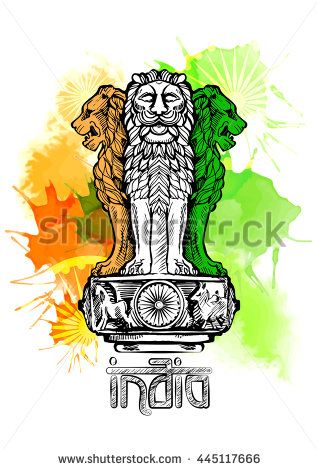 318x470 Lion Capital Of Ashoka In Indian Flag Color Emblem Of India