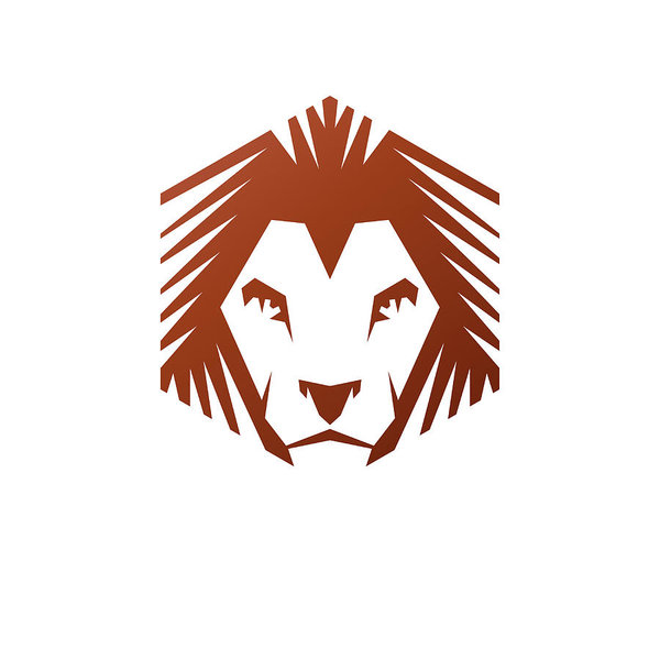 600x600 Brave Lion Face Emblem Animal Element Heraldic Coat Of Arms