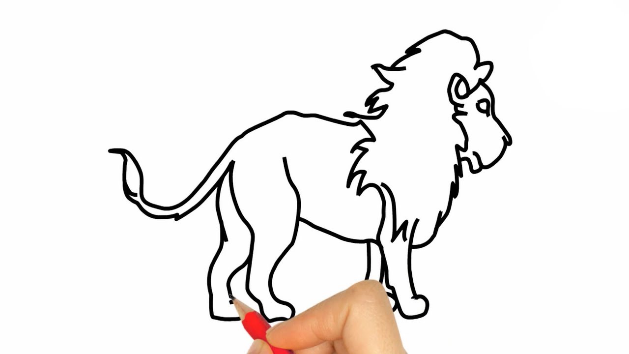 1280x720 How To Draw Lion Easy Step