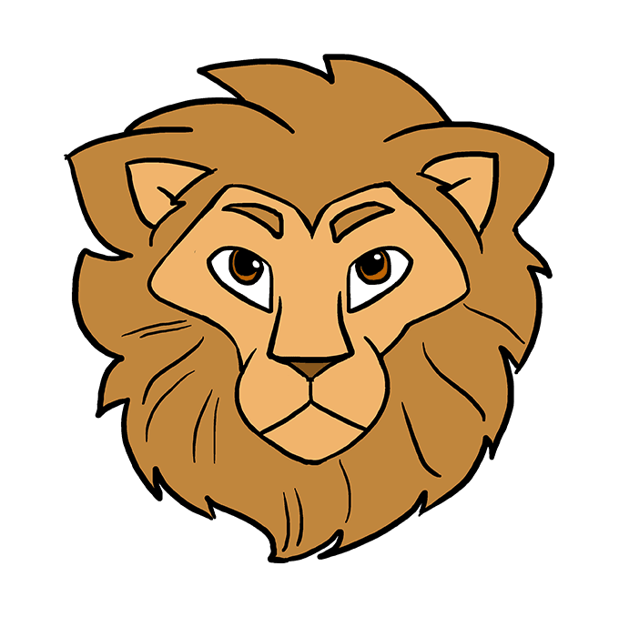 680x678 Huge Collection Of 'easy Lion Face Drawing' Download More Than