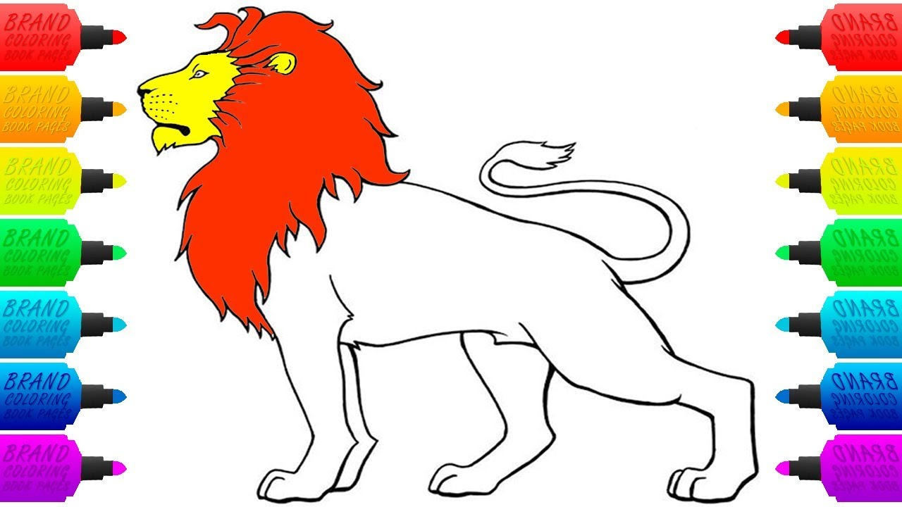 1280x720 Lion Drawing For Kids And How To Draw Lion Coloring Pages